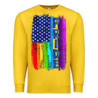 Lemon Pride LGBTQ+ American Flag Premium Sweatshirt - BundleAndBundleShop