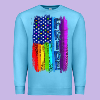 Pride Lgbtq+ American Flag Premium Sweatshirt Designed By Bundleandbundleshop