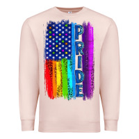 Pale Pink Pride LGBTQ+ American Flag Premium Sweatshirt - BundleAndBundleShop