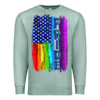 Seafoam Pride LGBTQ+ American Flag Premium Sweatshirt - BundleAndBundleShop