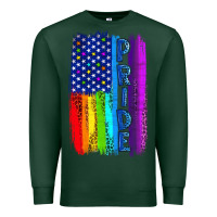 Sports Green Pride LGBTQ+ American Flag Premium Sweatshirt - BundleAndBundleShop
