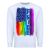 White Pride LGBTQ+ American Flag Premium Sweatshirt - BundleAndBundleShop