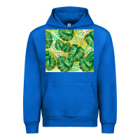 Cobalt monstera leaf Urban Hoodie - TumblerDesignByShophia