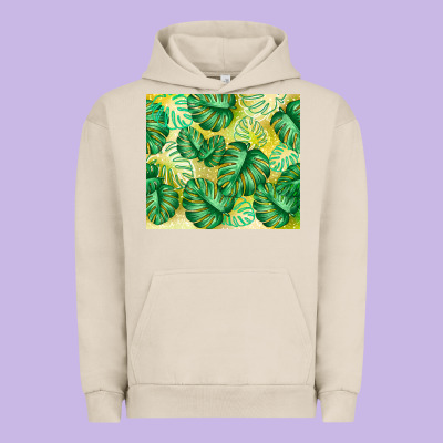 Monstera Leaf Urban Hoodie Designed By Tumblerdesignbyshophia