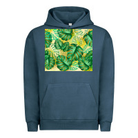 Pigment Midnight Navy monstera leaf Urban Hoodie - TumblerDesignByShophia