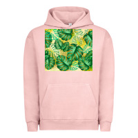 Pigment Salmon monstera leaf Urban Hoodie - TumblerDesignByShophia
