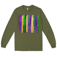 Army Green mardi gras brushstrokes Long Sleeve Tee - AdoDesignShop