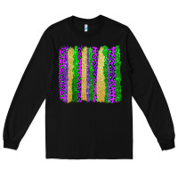 Black mardi gras brushstrokes Long Sleeve Tee - AdoDesignShop