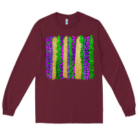 Burgundy mardi gras brushstrokes Long Sleeve Tee - AdoDesignShop