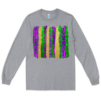Heather Grey mardi gras brushstrokes Long Sleeve Tee - AdoDesignShop