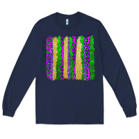 Navy mardi gras brushstrokes Long Sleeve Tee - AdoDesignShop