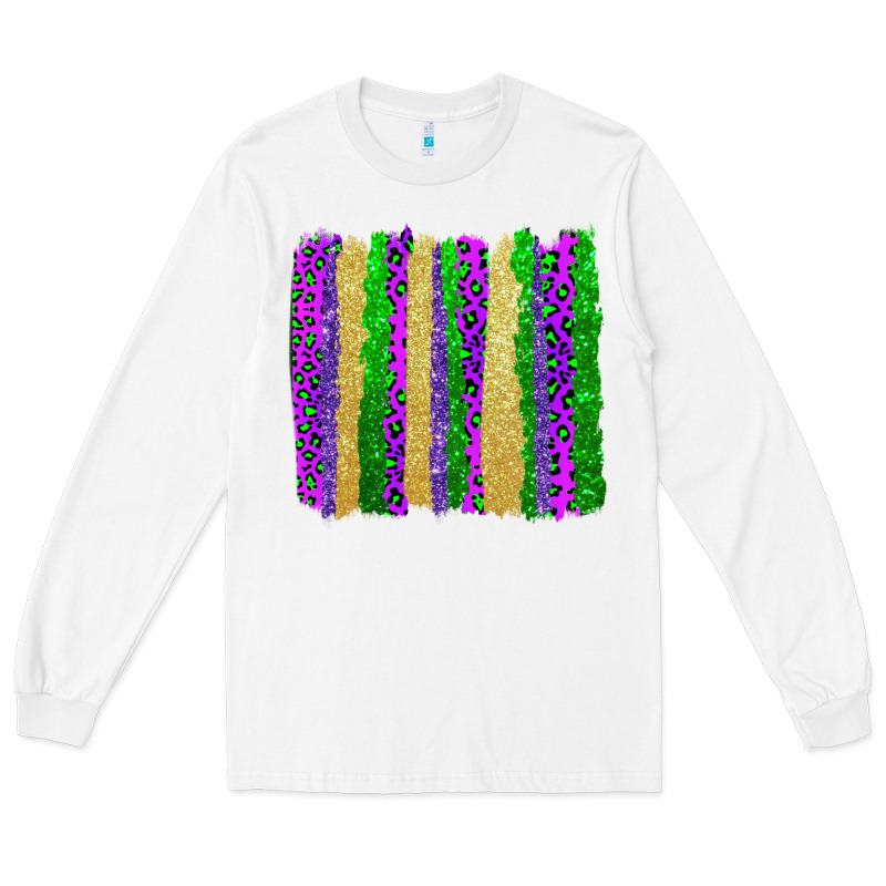 Mardi Gras Brushstrokes Long Sleeve Tee by AdoDesignShop | Teevron