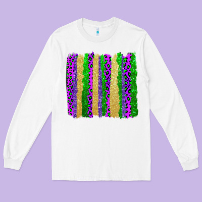Mardi Gras Brushstrokes Long Sleeve Tee Designed By Adodesignshop