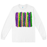 White mardi gras brushstrokes Long Sleeve Tee - AdoDesignShop