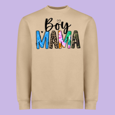 Boy Mama White Heavyweight Sweatshirt Designed By Jahusdesignshop