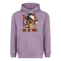 Lavender Merry Christmas skeleton messy bun Heavyweight Hoodie - NancyCooperArtShop