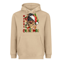 Mushroom Merry Christmas skeleton messy bun Heavyweight Hoodie - NancyCooperArtShop