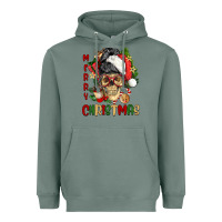 Sage Merry Christmas skeleton messy bun Heavyweight Hoodie - NancyCooperArtShop