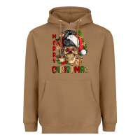 Toasted Coconut Merry Christmas skeleton messy bun Heavyweight Hoodie - NancyCooperArtShop