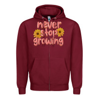 Burgundy never stop growing Zipper Hoodie - MaliasSmallBusiness