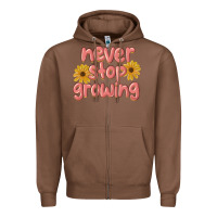 Chestnut never stop growing Zipper Hoodie - MaliasSmallBusiness