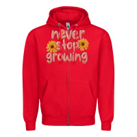 Red never stop growing Zipper Hoodie - MaliasSmallBusiness