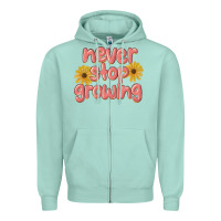 Seafoam never stop growing Zipper Hoodie - MaliasSmallBusiness
