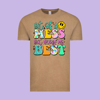 Bit Of A Mess But Doing My Best Vintage Tee Designed By Jahusdesignshop