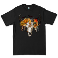 Black Halloween Bull Skull Premium Tee - RanaPortraitStore