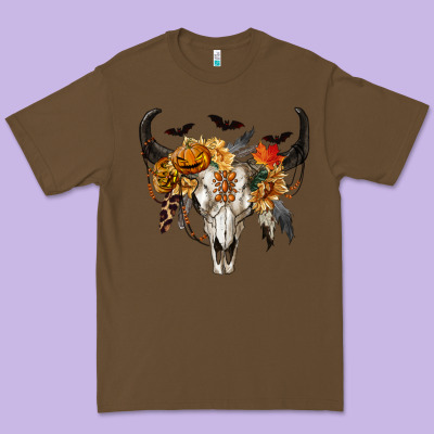 Premium Tee Halloween Bull Skull