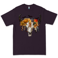 Plum Halloween Bull Skull Premium Tee - RanaPortraitStore