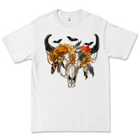 White Halloween Bull Skull Premium Tee - RanaPortraitStore