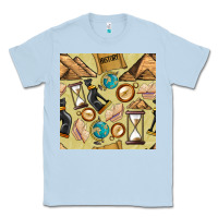 Dusty Blue history seamless pattern Classic Tee - BundleAndBundleShop