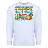White LGBTQ+ Straight But I Don't Hate Premium Sweatshirt - BundleAndBundleShop