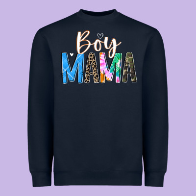 Boy Mama  Black Heavyweight Sweatshirt Designed By Jahusdesignshop