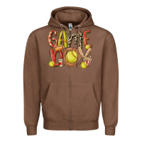 Chestnut game day softball Zipper Hoodie - MaliasSmallBusiness