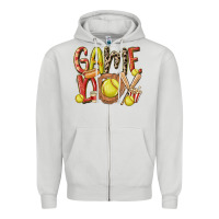 Dove Grey game day softball Zipper Hoodie - MaliasSmallBusiness