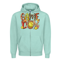 Seafoam game day softball Zipper Hoodie - MaliasSmallBusiness