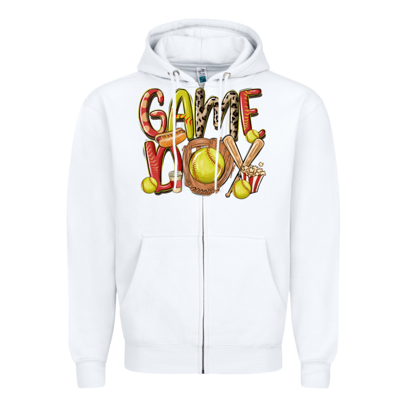 Game Day Softball Zipper Hoodie by MaliasSmallBusiness | Teevron