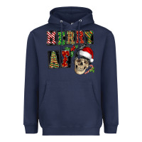 Navy Merry af skeleton messy bun Heavyweight Hoodie - NancyCooperArtShop