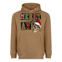 Merry Af Skeleton Messy Bun Heavyweight Hoodie | Teevron