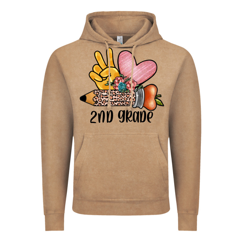 Peace Love 2nd Grade Vintage Hoodie by JahusDesignShop | Teevron