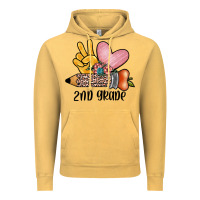 Vintage Mustard peace love 2nd grade Vintage Hoodie - JahusDesignShop