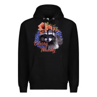 Black Classy But a Little Thrashy Raccoon with Flowers Premium Hoodie - Bettercallsaul