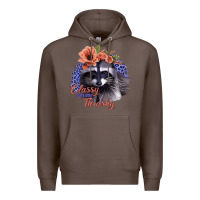 Coffee Classy But a Little Thrashy Raccoon with Flowers Premium Hoodie - Bettercallsaul