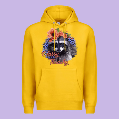 Classy But A Little Thrashy Raccoon With Flowers Premium Hoodie Designed By Bettercallsaul