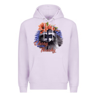 Lilac Classy But a Little Thrashy Raccoon with Flowers Premium Hoodie - Bettercallsaul