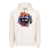 Pale Pink Classy But a Little Thrashy Raccoon with Flowers Premium Hoodie - Bettercallsaul