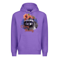 Purple Classy But a Little Thrashy Raccoon with Flowers Premium Hoodie - Bettercallsaul
