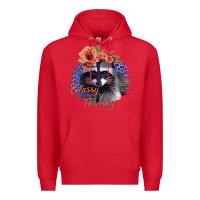 Red Classy But a Little Thrashy Raccoon with Flowers Premium Hoodie - Bettercallsaul